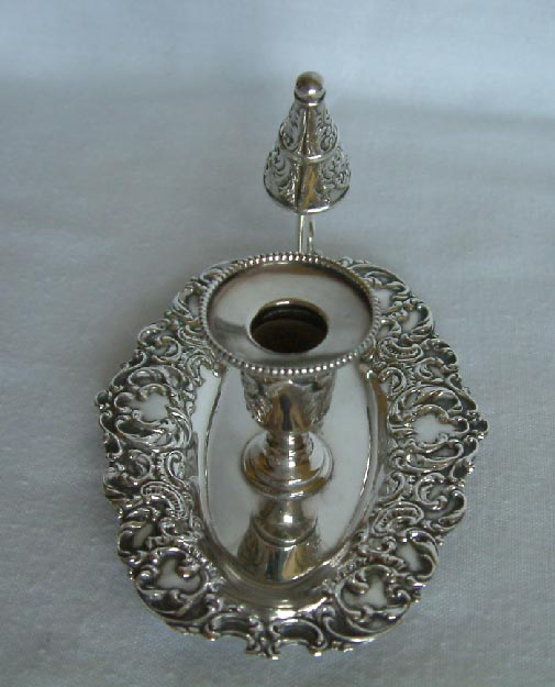 small vintage US made sterling silver candle stick with snuffer